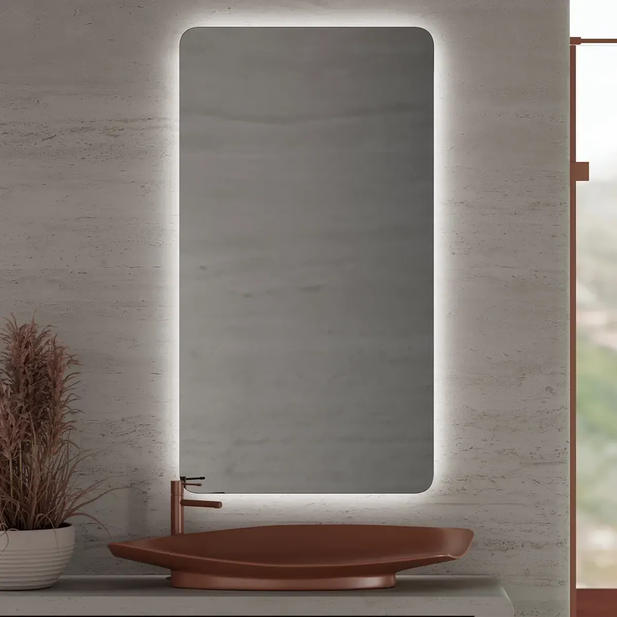 Laguna Soft — Дзеркало із заокругленими кутами з фоновою LED-підсвіткою