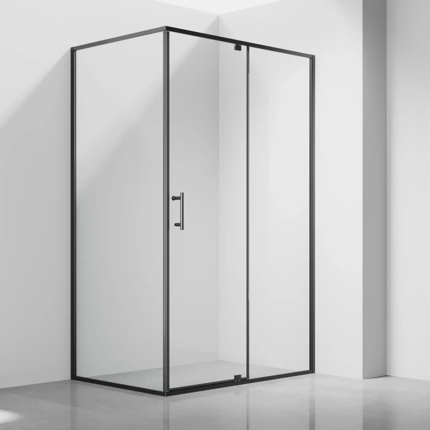 Prima Corner Black — Кутова душова кабіна з гартованого скла 6 мм, готові розміри