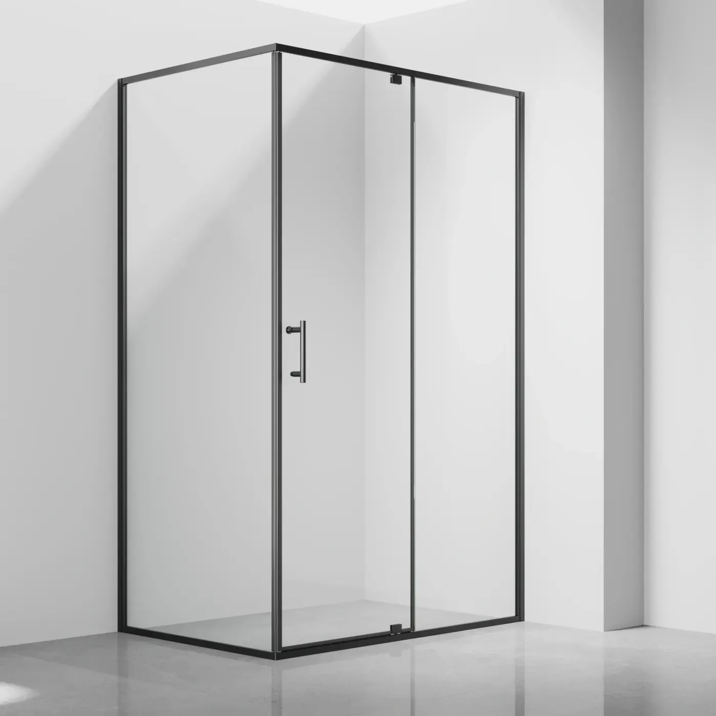 Prima Corner Black — Кутова душова кабіна з гартованого скла 6 мм, готові розміри