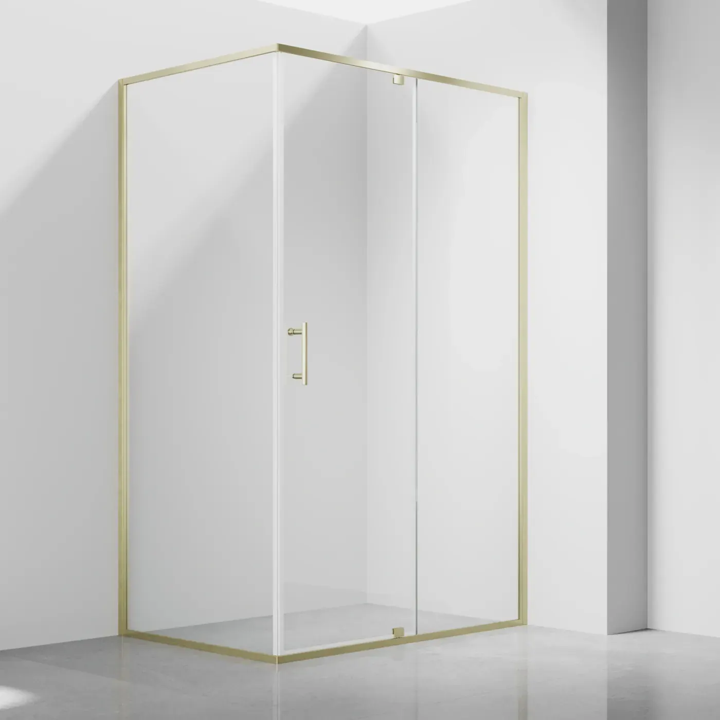 Prima Corner Gold Brush — Кутова душова кабіна з гартованого скла 6 мм, готові розміри