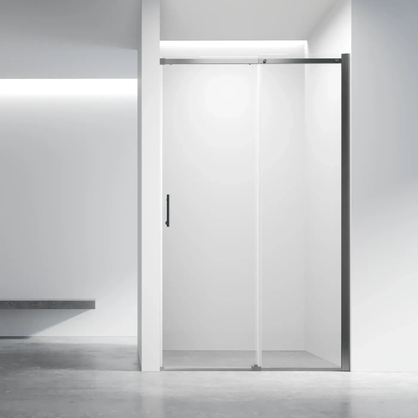 Prima Door Gun Metal — Скляні двері в душову нішу 6 мм, розсувні двері, готові розміри
