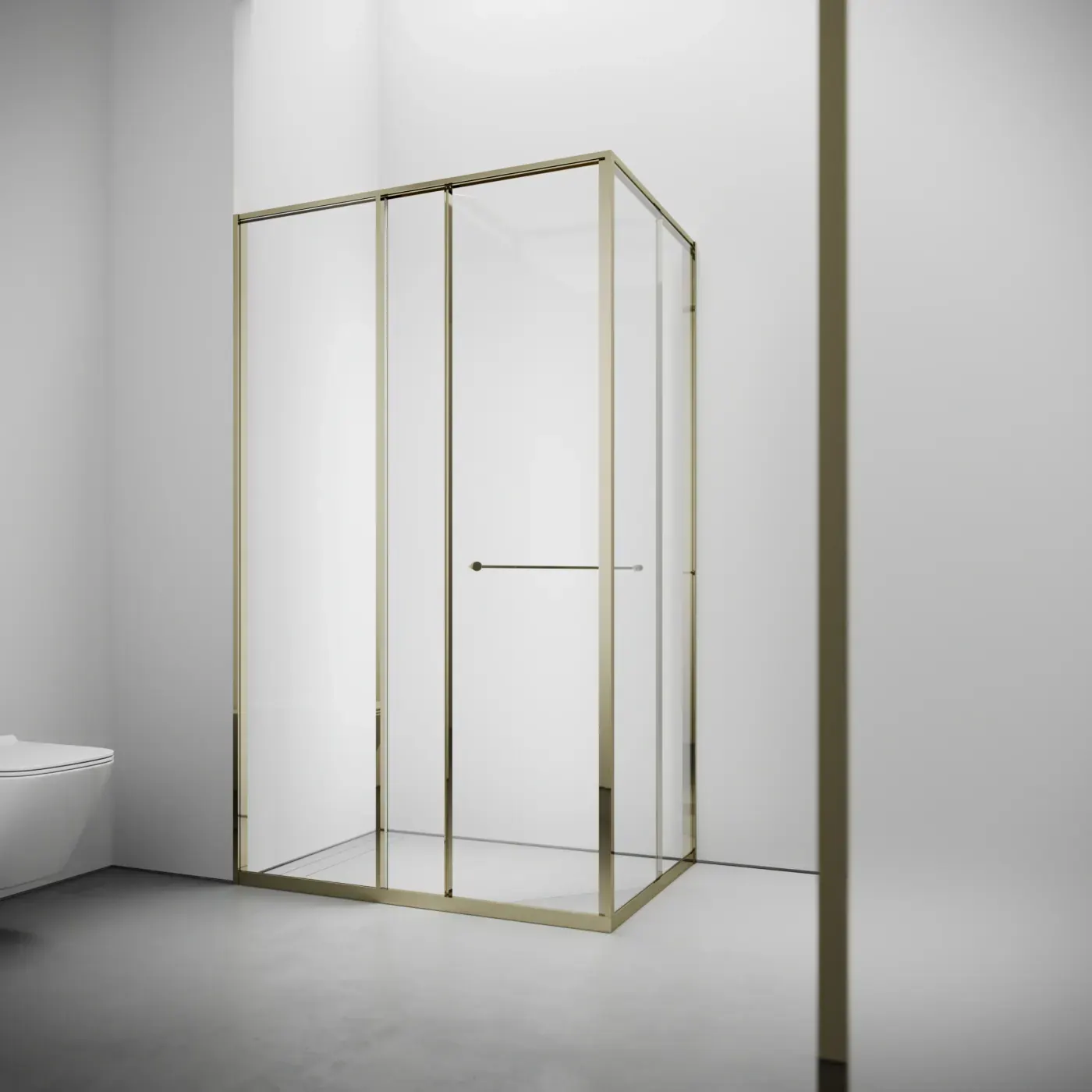Riviera Gold — Кутова душова кабіна з гартованого скла 8 мм, розсувні двері